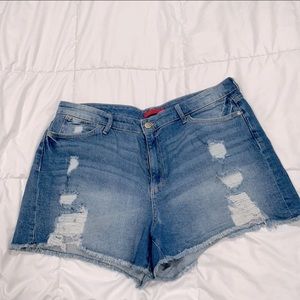 Jlo ~ High Waisted Distressed Jean Shorts ~ 16